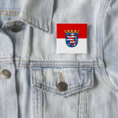 Vlag van Hessen Vierkante Button 5,1 Cm (In situ)