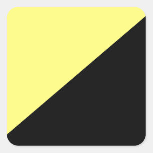 Vlag van het anarchokapitalisme van Geel en Zwart Vierkante Sticker