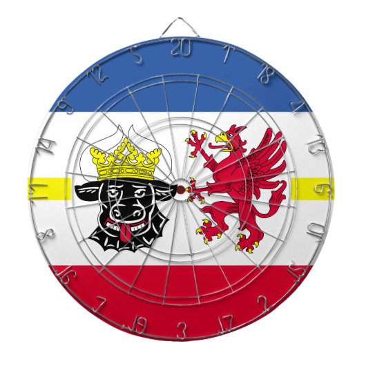 Vlag van het Dartboard van Mecklenburg-Western Pom Dartbord (Voorkant)