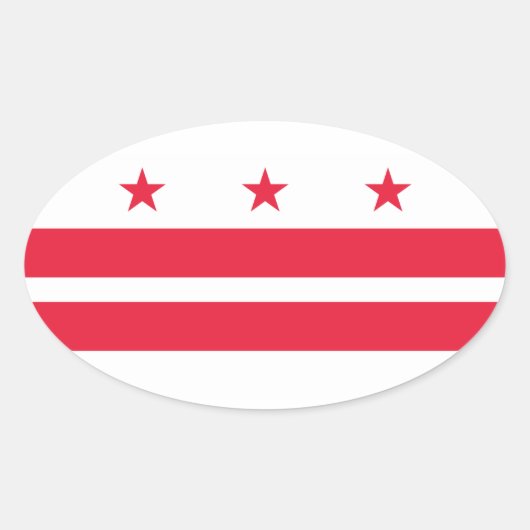 Vlag van het district Columbia (VS) Ovale Sticker (Voorkant)