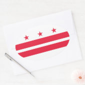 Vlag van het district Columbia (VS) Ovale Sticker (Envelop)
