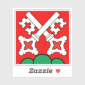 Vlag van het district La Neuveville, Zwitserland Sticker (Vel)