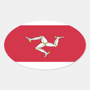 Vlag van het eiland Man Ovale Sticker