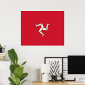 Vlag van het eiland Man Poster (Thuiskantoor)