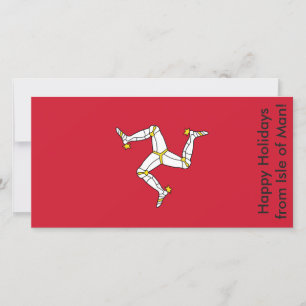 Vlag van het eiland Man, Prettige Feestdagen vanui Feestdagenkaart