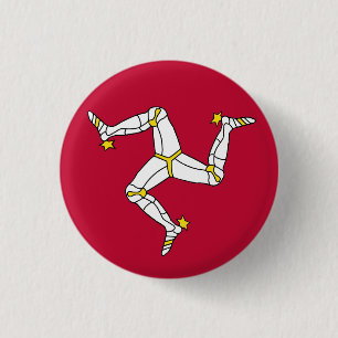 Vlag van het eiland Triskelion in man Ronde Button 3,2 Cm