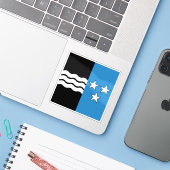 Vlag van het kanton Aargau, Zwitserland Sticker (Laptop met iPhone)