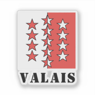 Vlag van het kanton Wallis, Zwitserland Sticker