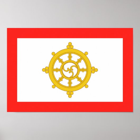 Vlag van het Koninkrijk Sikkim Poster (Voorkant)