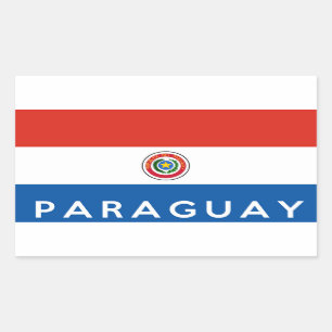 vlag van het land van het paraguay rechthoekige sticker