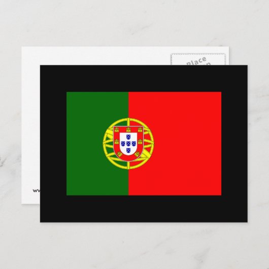 Vlag van het Portugese Briefkaart (Voorkant / Achterkant)