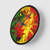 vlag van het reggae lion ronde klok (Hoek)