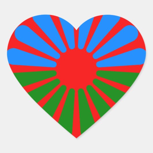 Vlag van het Romaanse volk - Romani vlag Hart Sticker (Voorkant)