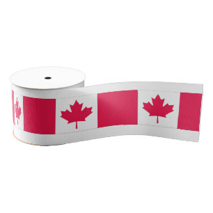 Vlag van het Roze & het Wit van Canada Grosgrain Lint