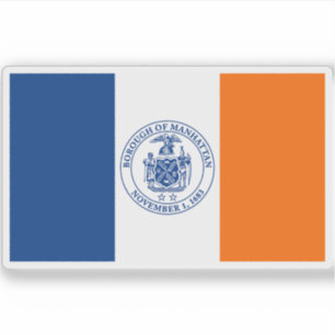 Vlag van het stadsdeel Manhattan Sticker