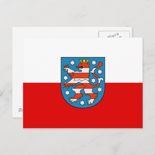 Vlag van het Thüringen-Briefkaart Briefkaart (Voorkant / Achterkant)