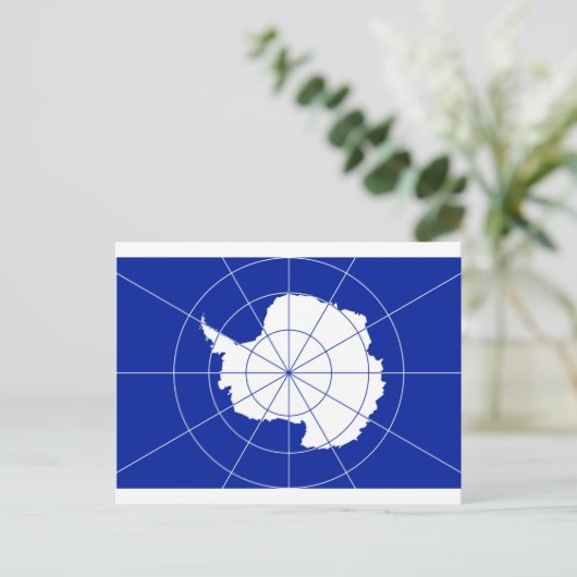 Vlag van het Verdrag inzake Zuidpoolgebied Briefkaart (Staand voorkant)