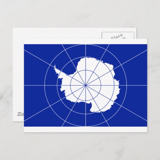 Vlag van het Verdrag inzake Zuidpoolgebied Briefkaart (Voorkant / Achterkant)