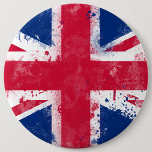 Vlag van het Verenigd Koninkrijk of Union Jack Ronde Button 6,0 Cm