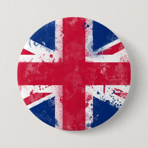 Vlag van het Verenigd Koninkrijk of van de EU-vlag Ronde Button 7,6 Cm