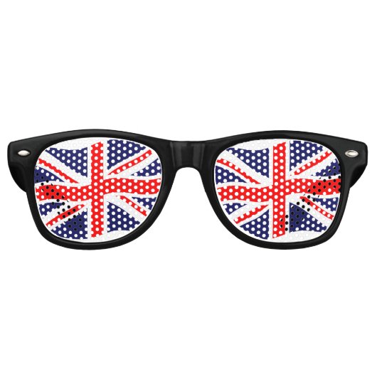 Vlag van het Verenigd Koninkrijk + uw ideeën Retro Zonnebril (Voorkant)