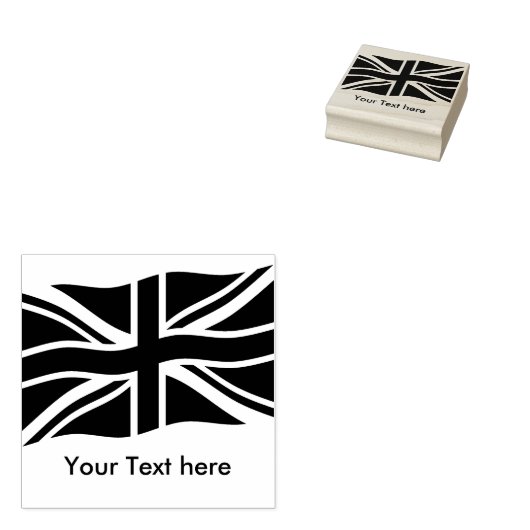 Vlag van het Verenigd Koninkrijk + uw ideeën Rubberstempel (Gestempeld)