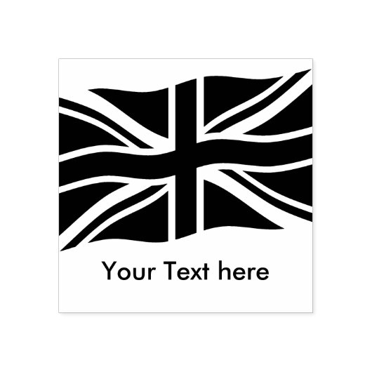 Vlag van het Verenigd Koninkrijk + uw ideeën Rubberstempel (Afrduk)