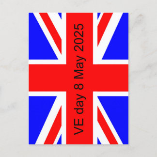 Vlag van het Verenigd Koninkrijk VE dag 2025 Feestdagenkaart