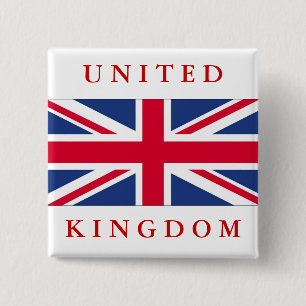 Vlag van het Verenigd Koninkrijk Vierkante Button 5,1 Cm