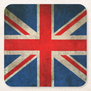  vlag van het Verenigd Koninkrijk Vierkante Kartonnen Onderzetter