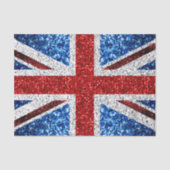 Vlag van het VK rood blauw wit glinstert glittert Tissuepapier (Voorkant)
