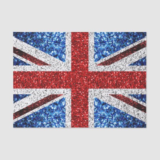 Vlag van het VK rood blauw wit glinstert glittert Tissuepapier (Voorkant)