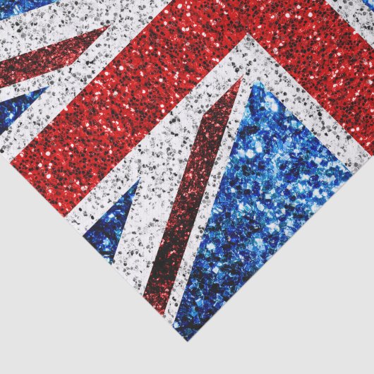 Vlag van het VK rood blauw wit glinstert glittert Tissuepapier (Detail)