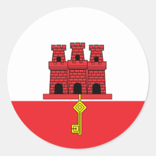 Vlag van hoge kwaliteit voor Gibraltar Ronde Sticker