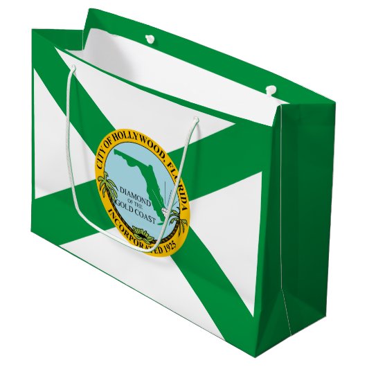 Vlag van Hollywood, Florida Groot Cadeauzakje (Voorkant Gekanteld)
