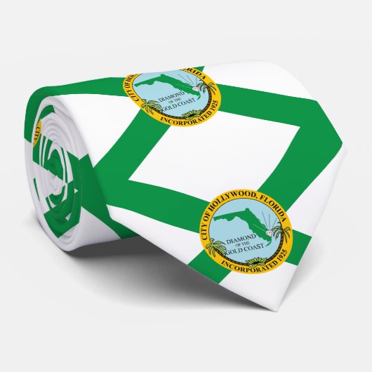 Vlag van Hollywood, Florida Stropdas (Opgerold)