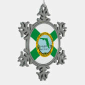 Vlag van Hollywood, Florida Tin Sneeuwvlok Ornament (Links)