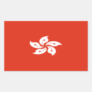 Vlag van Hong Kong Rechthoekige Sticker