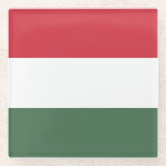 Vlag van Hongarije Glazen Onderzetter (Voorkant)