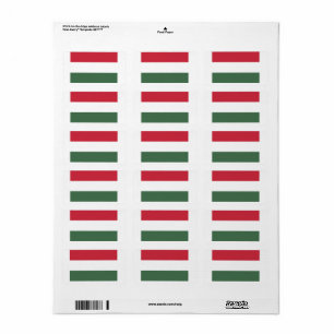 Vlag van Hongarije op maat gesneden Etiket