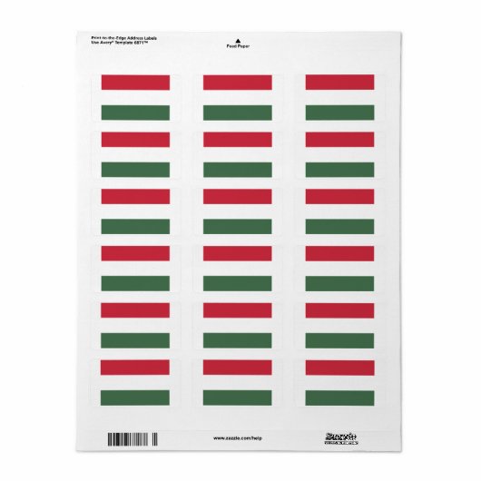 Vlag van Hongarije op maat gesneden  Etiket (Full Sheet)