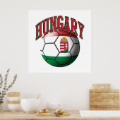Vlag van Hongarije Voetbal Poster (Keuken)