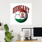 Vlag van Hongarije Voetbal Poster (Thuiskantoor)