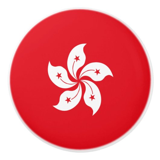 vlag van Hongkong Keramische Knop (Voorkant)