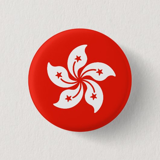 Vlag van Hongkong Ronde Button 3,2 Cm (Voorkant)