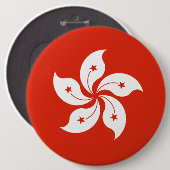 Vlag van Hongkong Ronde Button 6,0 Cm (Voorkant /achterkant)