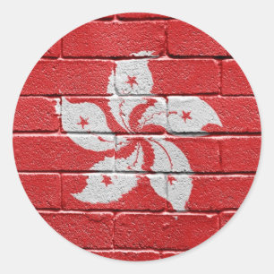 Vlag van Hongkong Ronde Sticker