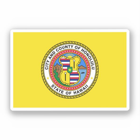 Vlag van Honolulu, Hawaii Sticker (Voorkant)