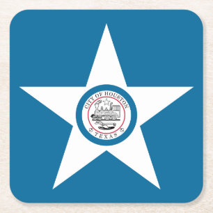Vlag van Houston, Texas Square Paper Coaste Vierkante Kartonnen Onderzetter