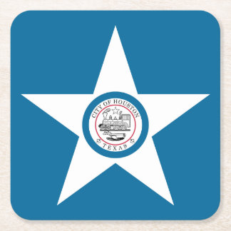 Vlag van Houston, Texas Square Paper Coaste Vierkante Kartonnen Onderzetter